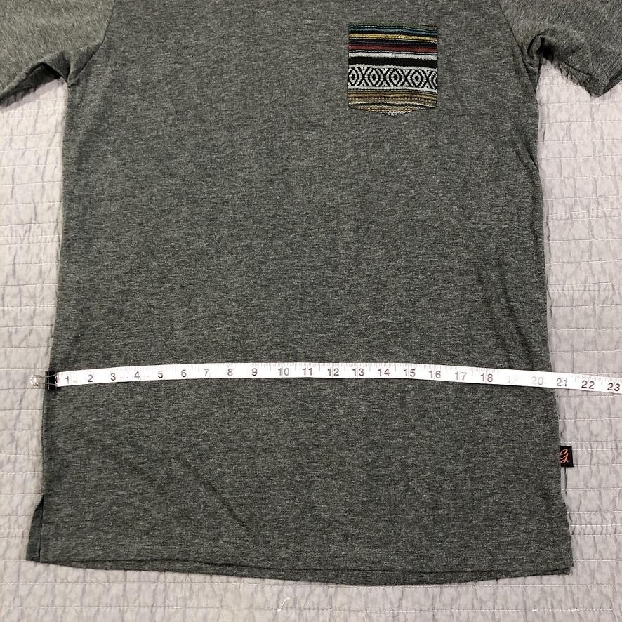 Beautiful Giant Shirt Men Large Gray Tribal Pocket Tee Heather Aztec Crewneck gallery