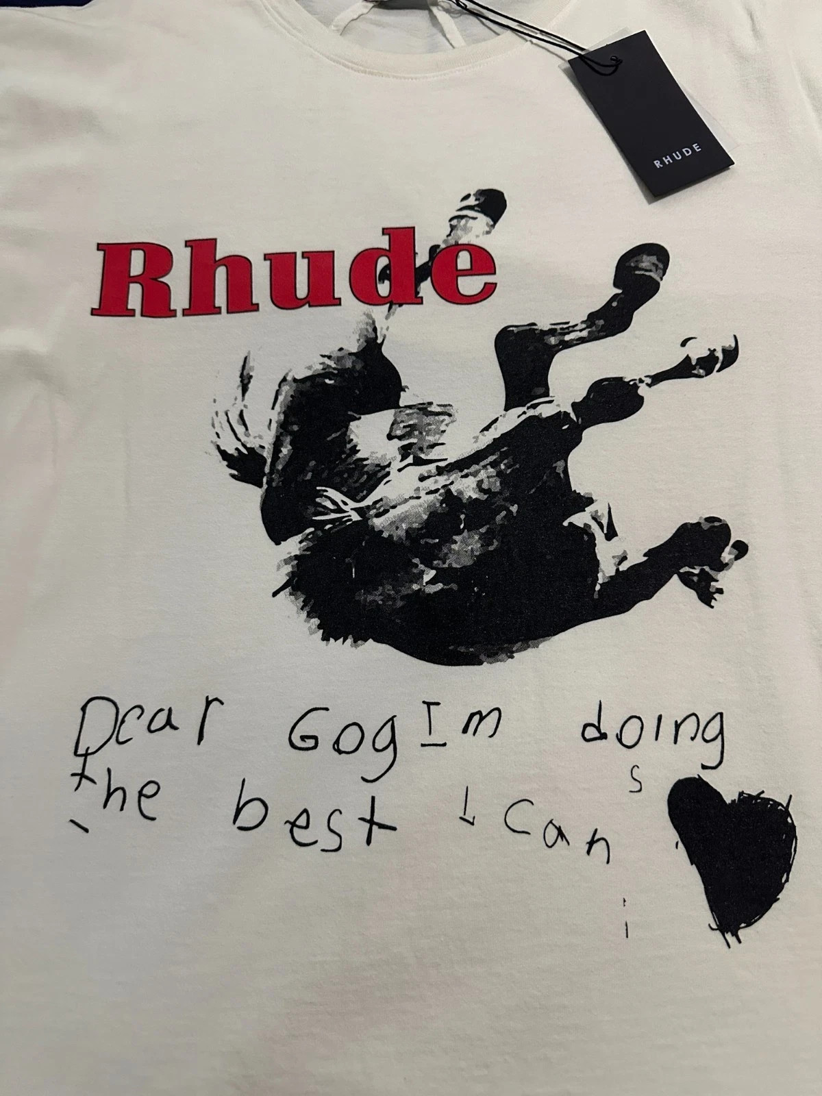 RHUDE Off-White Falling Horse T-Shirt Dear God M Medium NEW NWT gallery