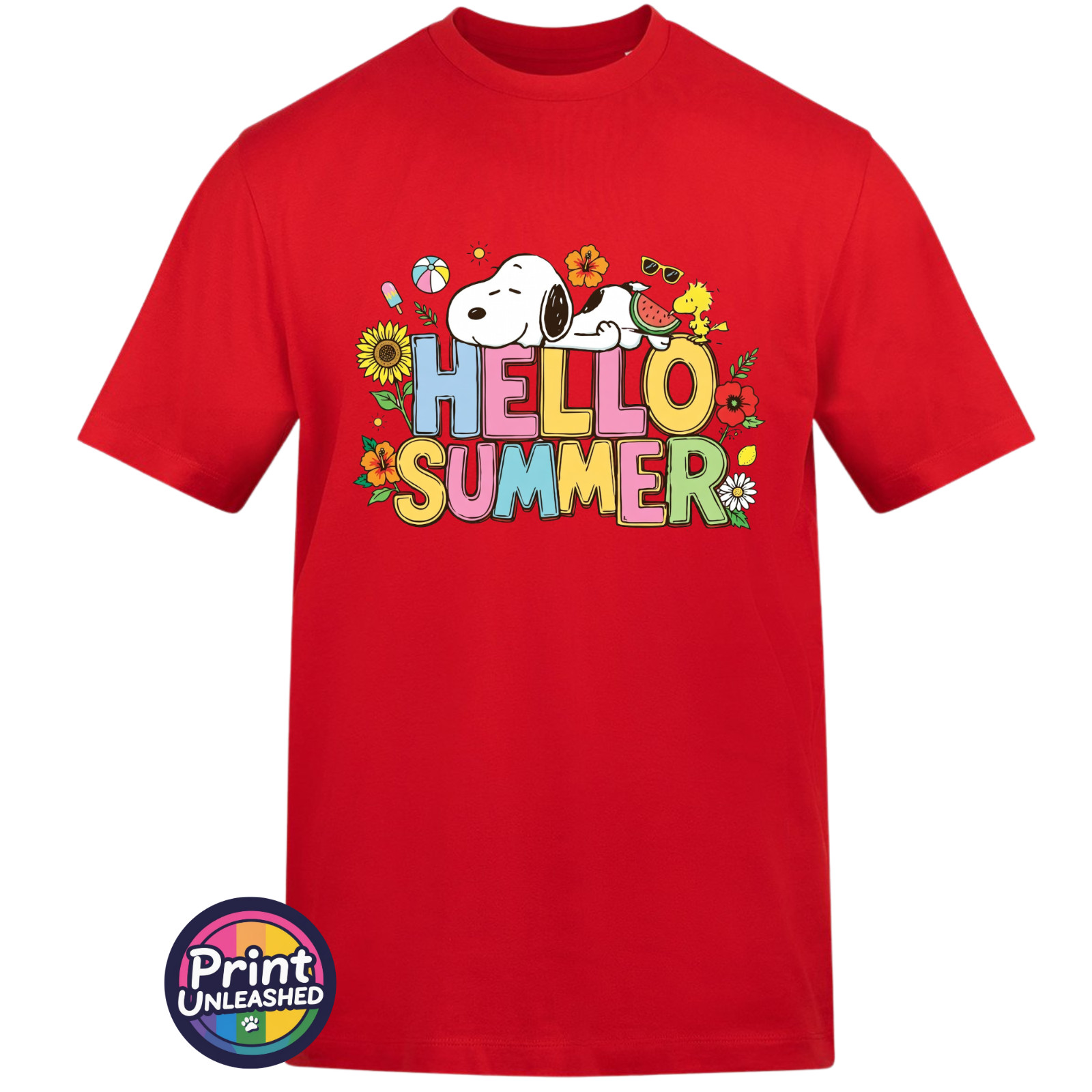 Hello Summer T-Shirt Unisex S-2XL AWDis Summer Beagle Tee Dog & Bird Top Gift gallery