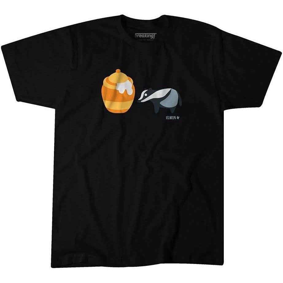 BreakingT Badger Honey Beehive T-Shirt Graphic Tee NFLPA Black Mens L NWT