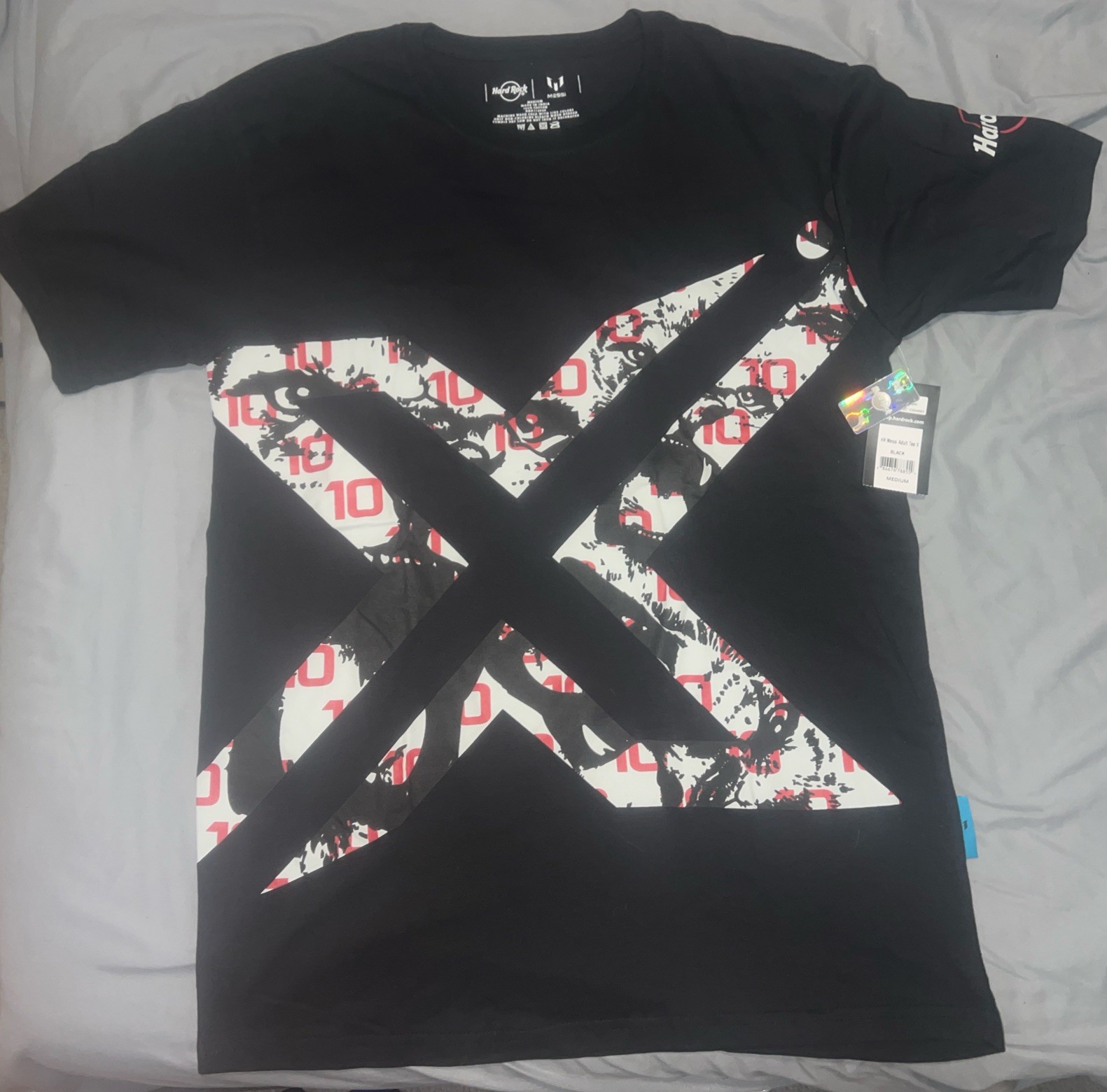 Hard Rock Messi T-Shirt Adult Medium Black Graphic Tee 100% Cotton gallery