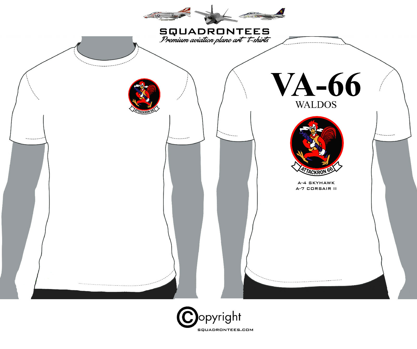 VA-66 Waldos Squadron T-Shirt - USN Licensed Product gallery