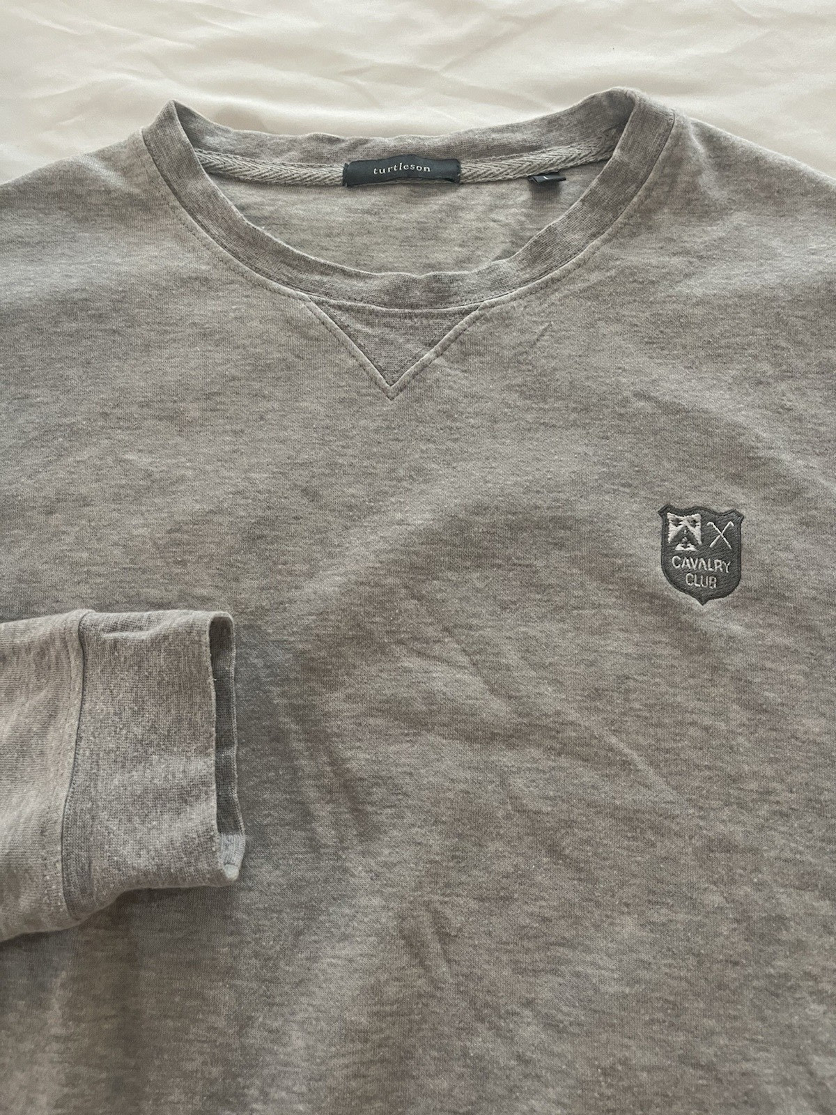 TURTLESON MENS LONG SLEEVE GOLF T SHIRT Sz L KANGAROO POCKET gallery