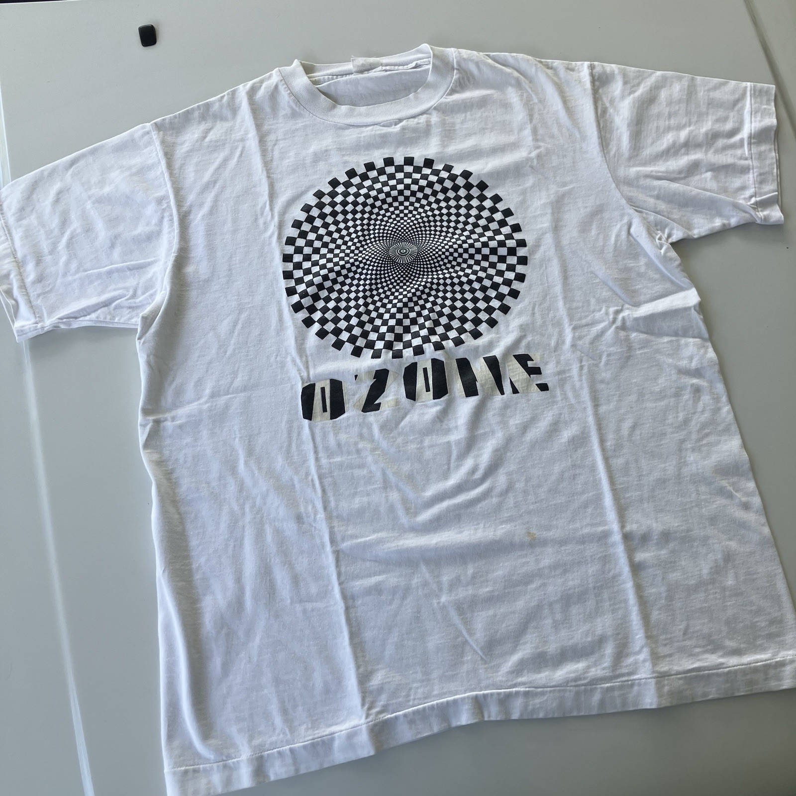 Vintage 80s Victor Vasarely Optical Art Sphere Tee OZONE M/L Museum Merch Rare gallery