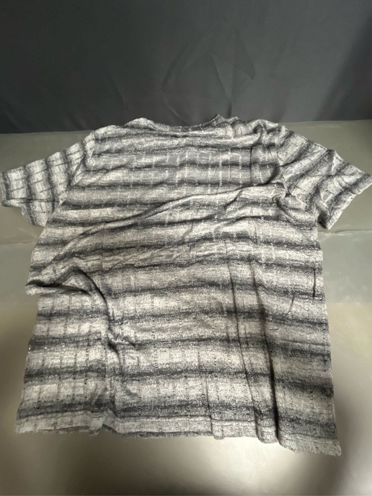 Men Crochet Henley Shirts Vintage Hollow Out Striped Knit Tshirt (S-XXL) gallery