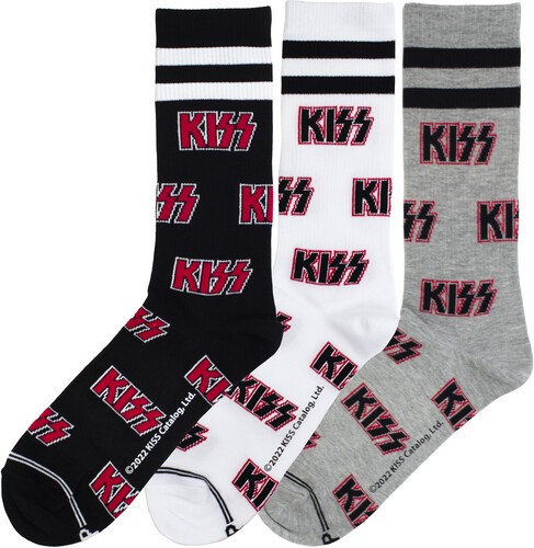 Kiss – Perri’s – Kiss – Volume – Crew Socks (3 Pack) [New ] Socks, 3 Pack