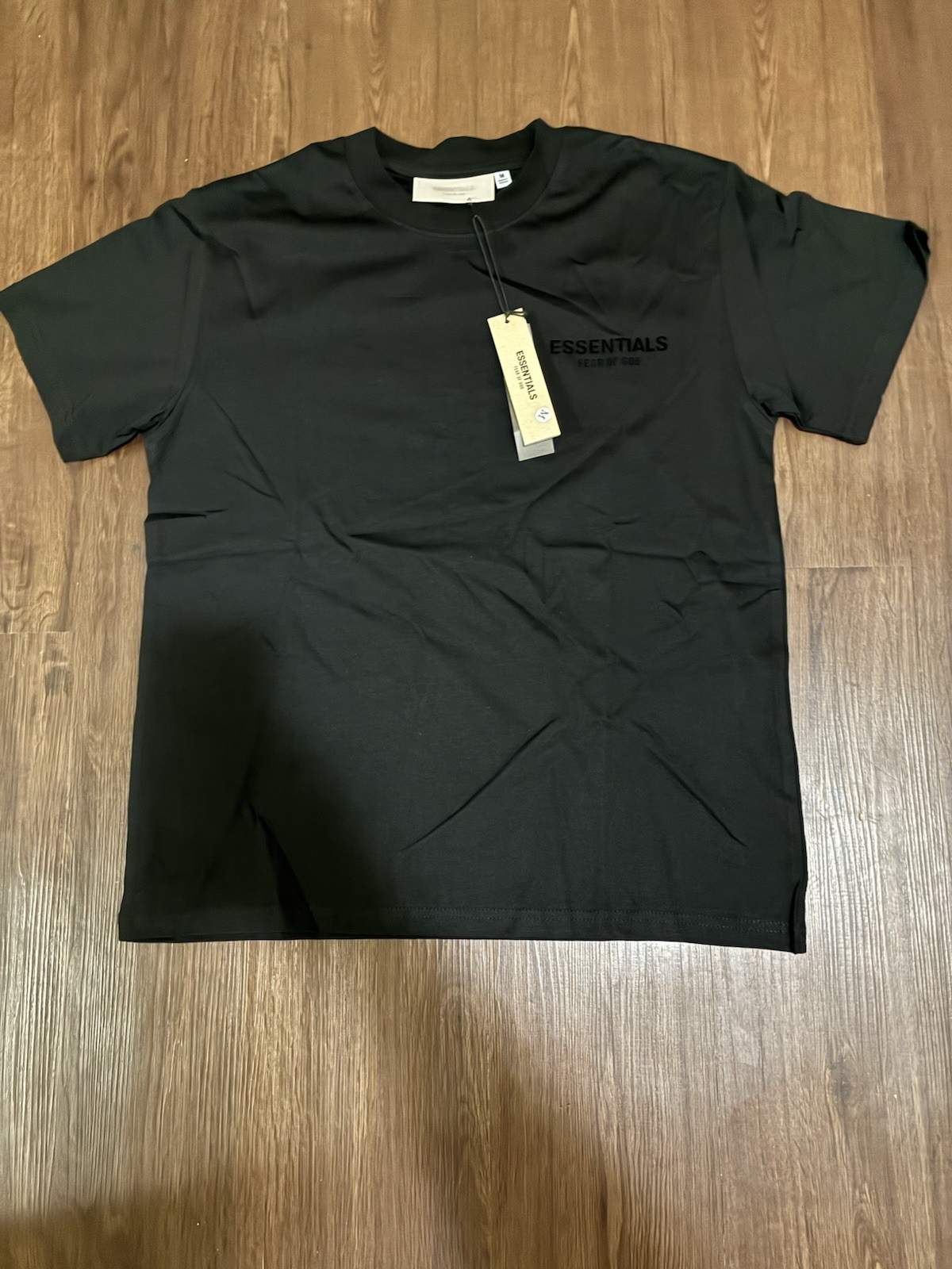 Essentials Fear of God Men's L Black Cotton Crew Neck Short Sleeve Logo Tee gallery