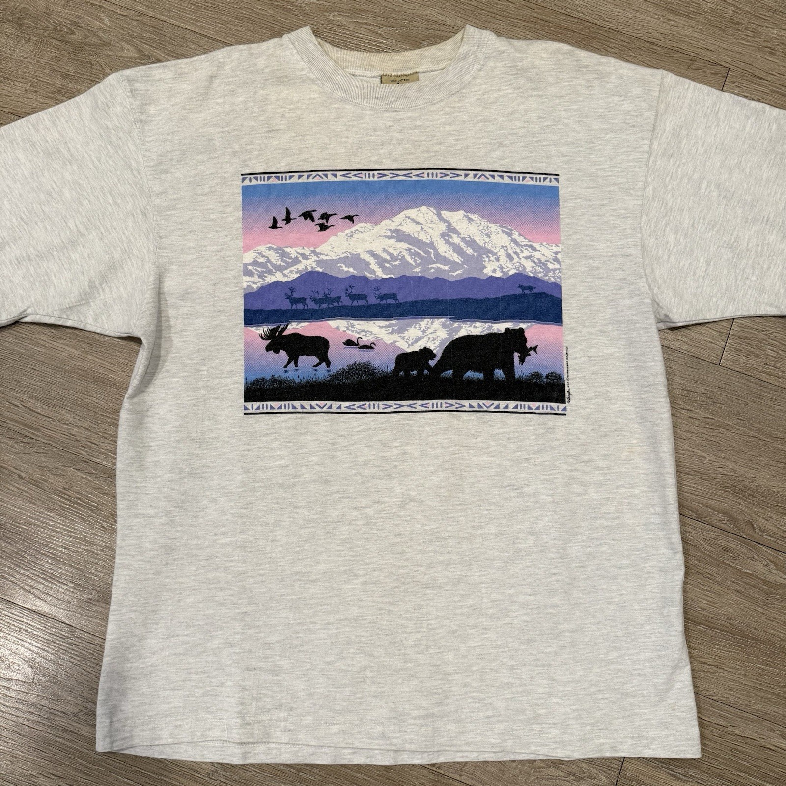 Vintage Harborside Graphics Large T-shirt Destination Moose Bear Outdoors USA gallery