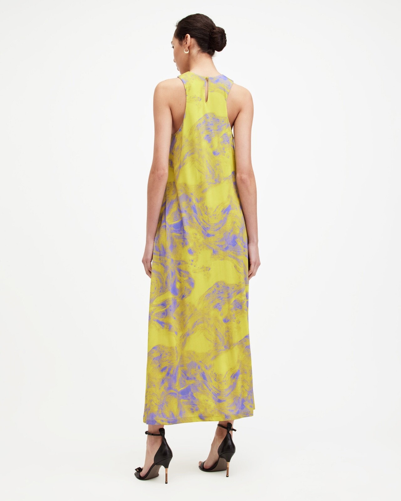 All Saints Womens Printed Maxi Dress Kura Inpiral Viscose Regular Fit Stretch gallery