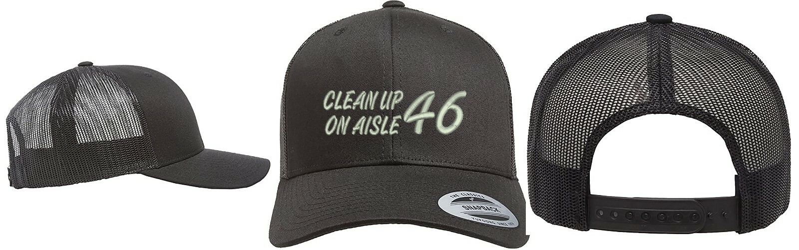 Yupoong Snapback Trucker Structured Embroidered Hat Cleanup on Aisle 46