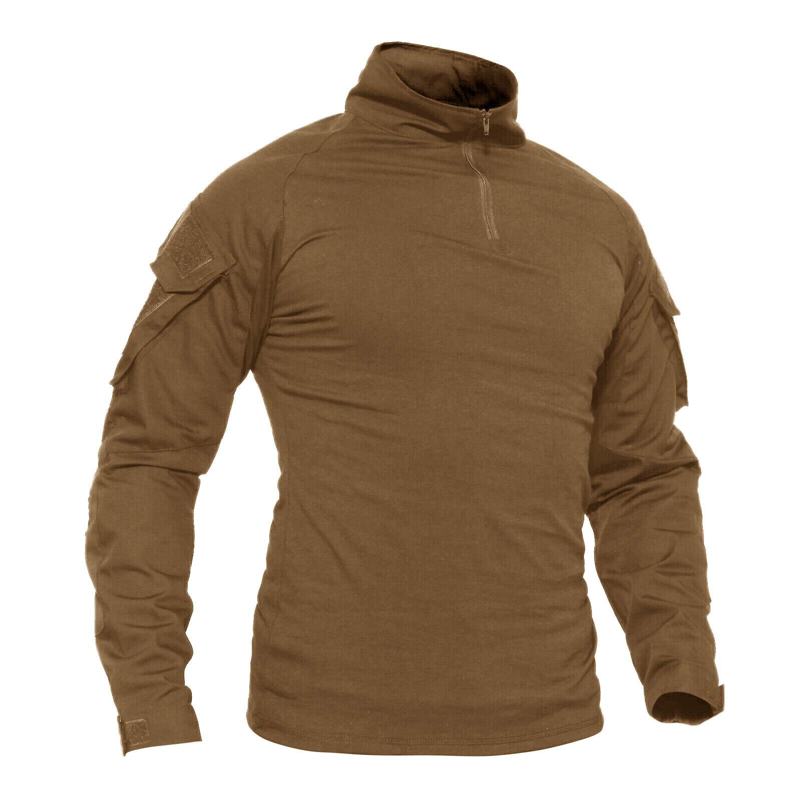 Men's Hunting T-Shirt Long Sleeve Ripstop Tactical Training 1/4 Zip Pullover US gallery