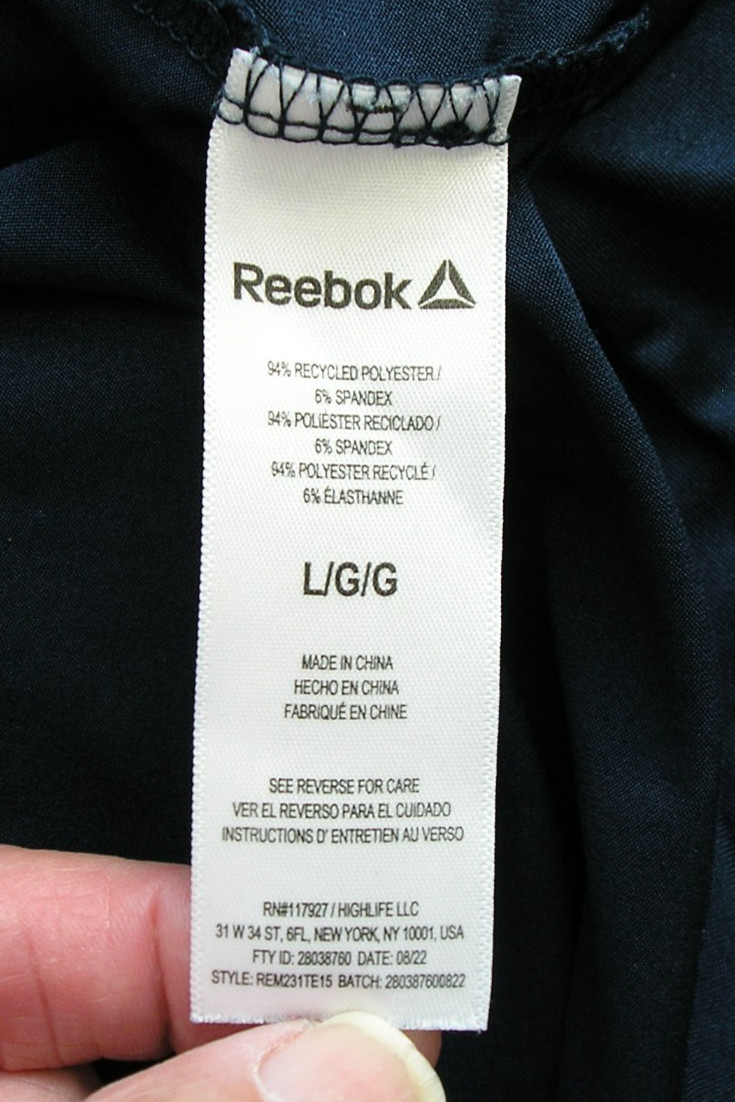 REEBOK MEN'S GRAPHIC NAVY BLUE (SS) POLYESTER/SPANDEX CREW NECK T. SHIRT~NICE! gallery