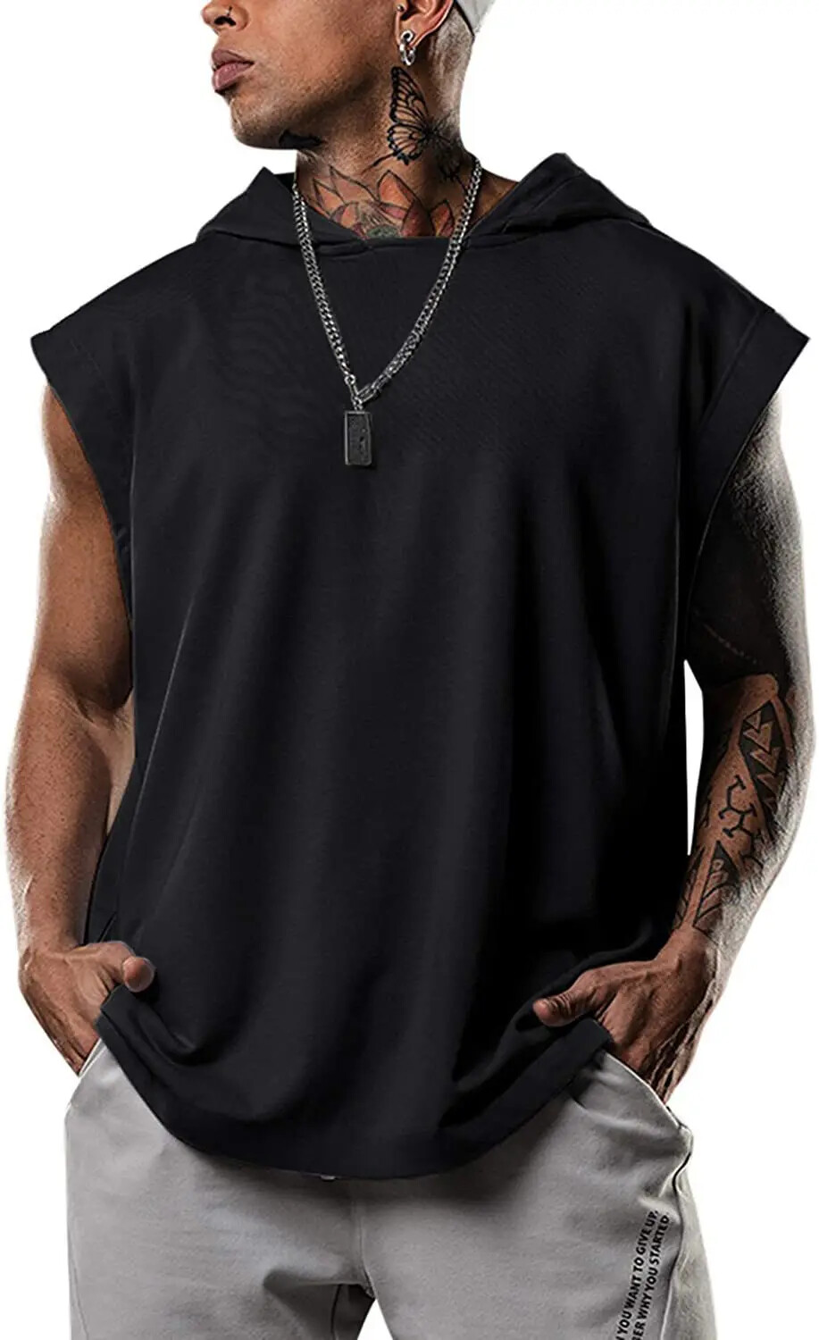 Men’s Workout Hoodie Sleeveless Vest Muscle Tank Tops Gym Fitness Bodybuilding‹