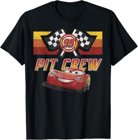 Disney Cars McQueen Pit Crew Red T-Shirt Size S - 5XL Gift For Friends gallery
