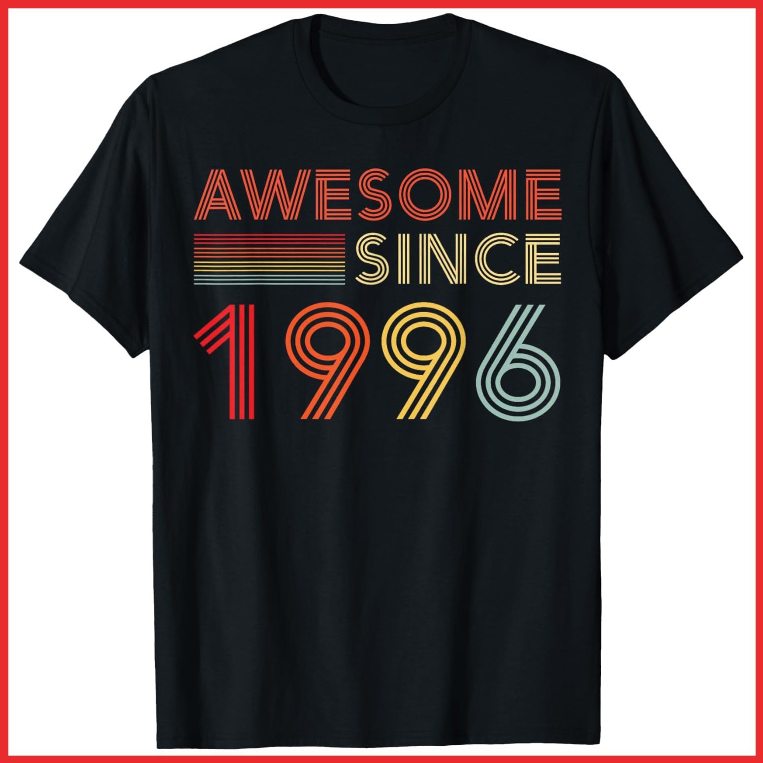 30 Birthday Decorations Men 30yr Awesome 1996 30th Birthday Black Cotton T-Shirt