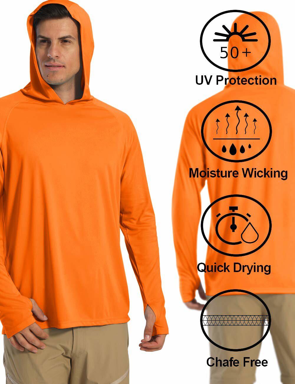 UPF50+ Mens UV Shirts Sun Protection Hoodie Outdoor Fishing Long Sleeve Casual T gallery