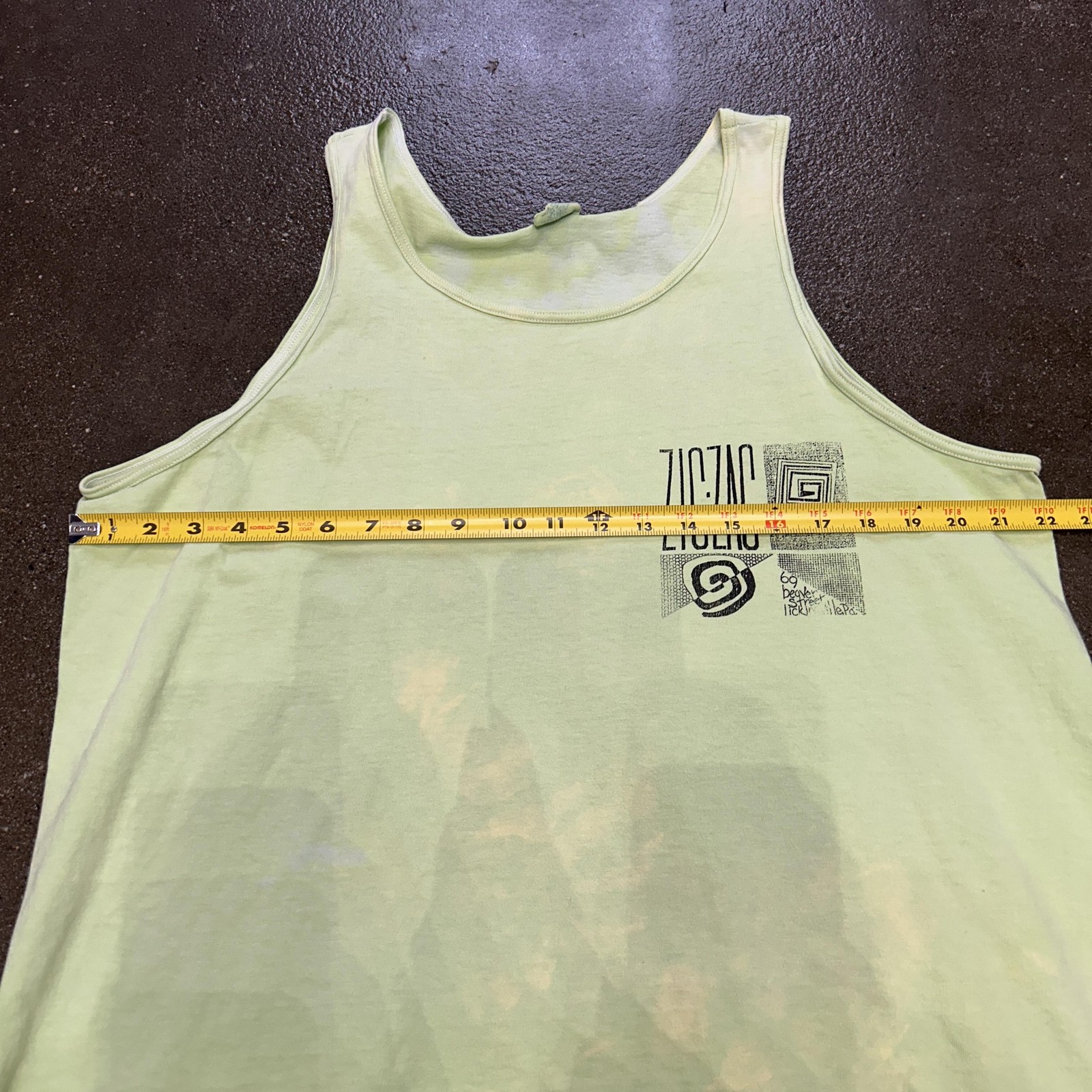 Royal First Class Zigzag Shirt Mens XL Green Graphic Tank Top Lickingville gallery