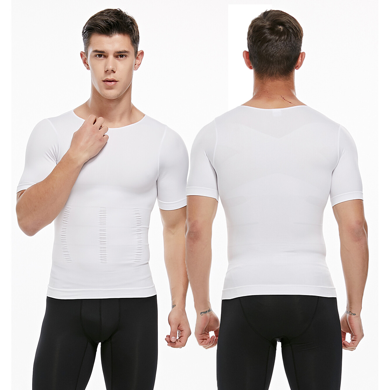 Men's Slimming Body Shaper Vest Abs Abdomen Compression T Shirt Fitness Tank Top gallery