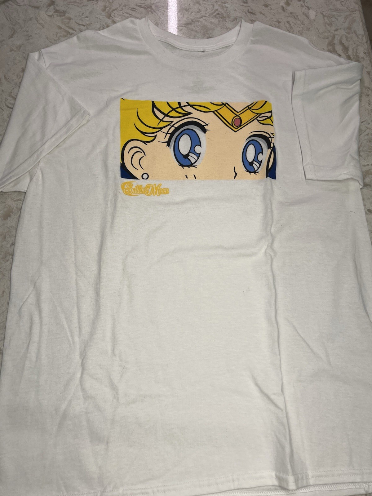SAILOR MOON Her Eyes Japanese White T-Shirt L Anime Cosplay Fantasy