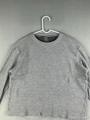 Member’s Mark Men’s Large Soft Wash Thermal Shirt Waffle Knit Grey Heather L