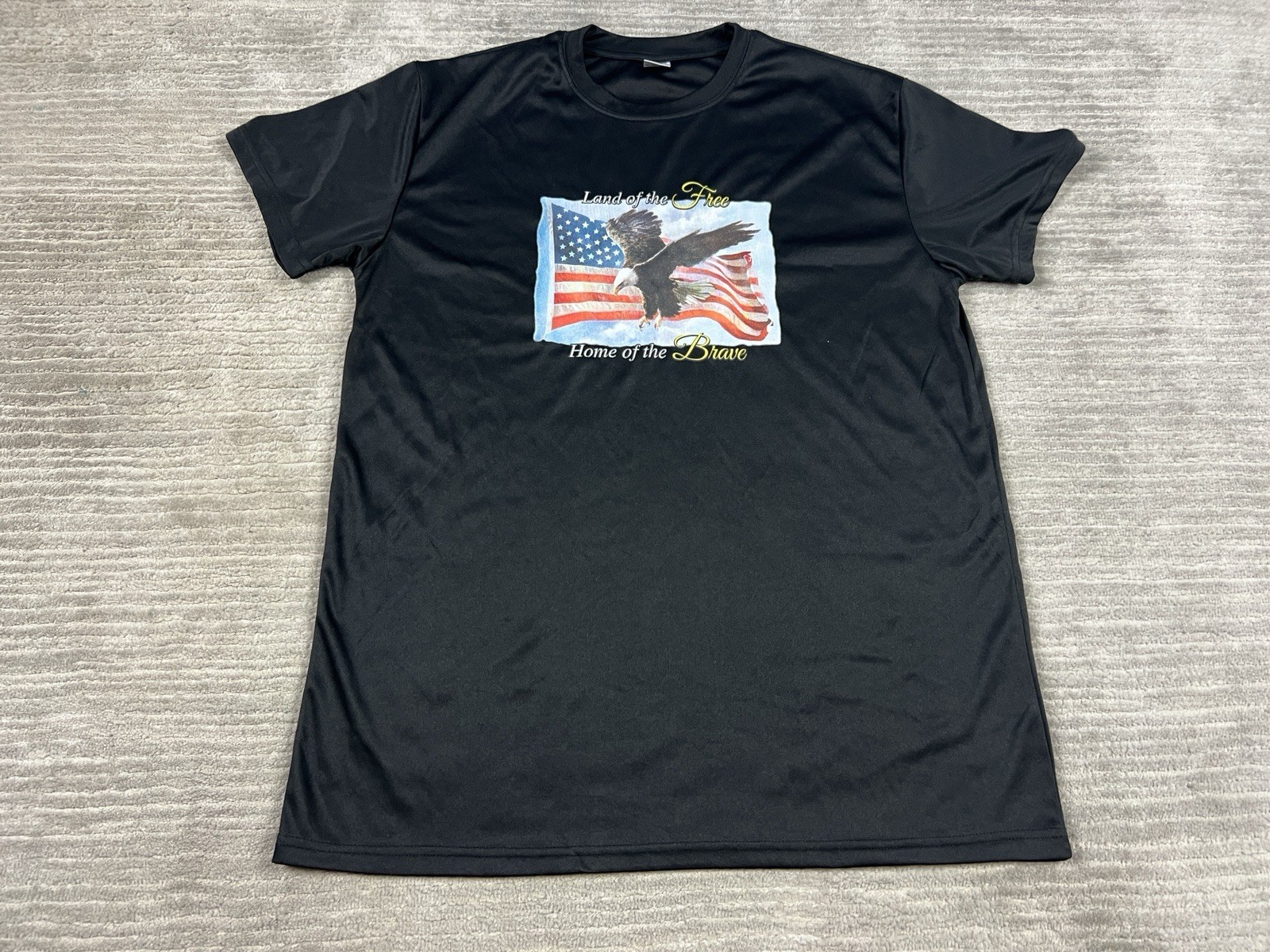 Land of the Free Home of the Brave Shirt Mens Large Black Graphic Short Sleeve gallery