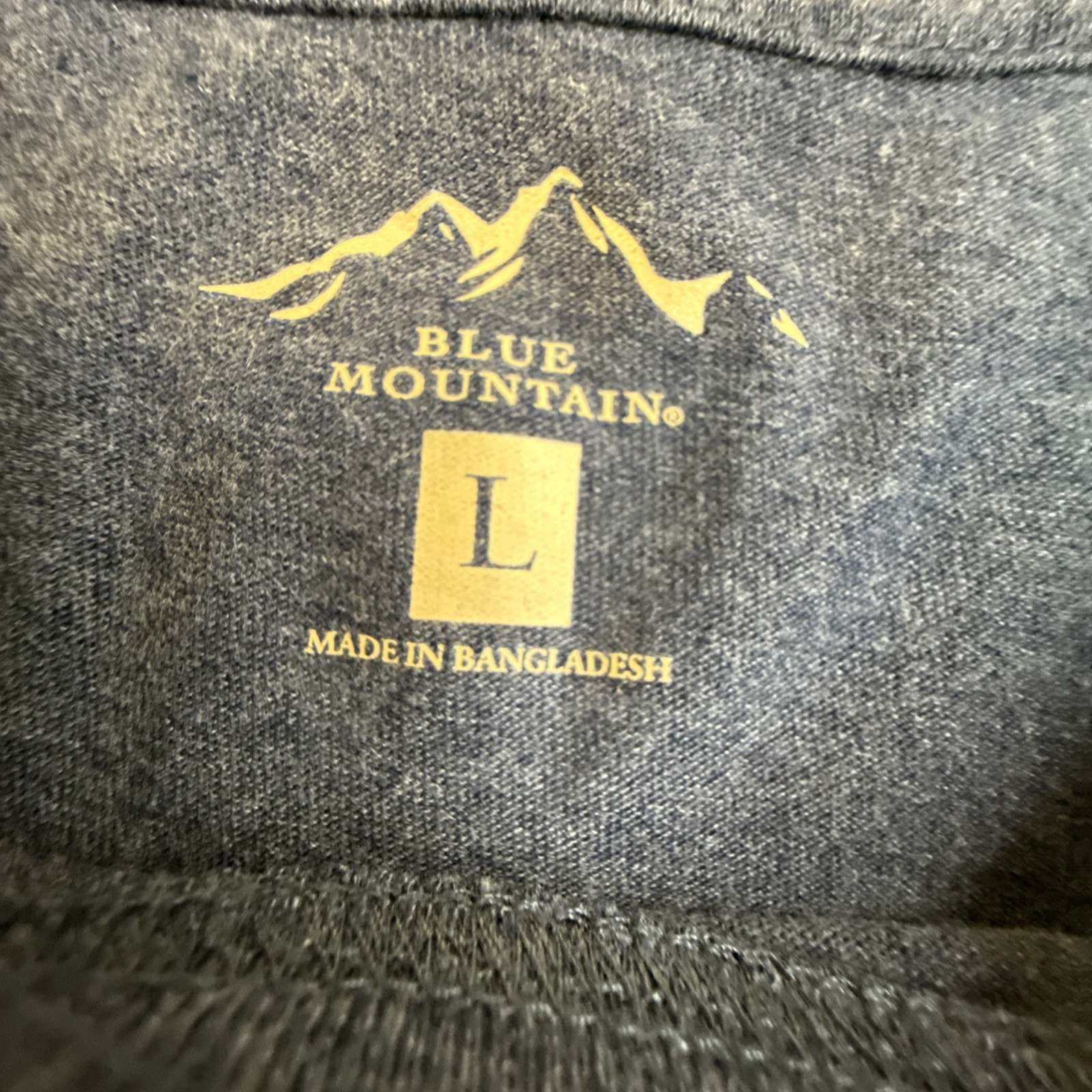 Blue Mountain Men’s Long Sleeve T Shirt Cotton Blend Easy Care Blue Size Large gallery