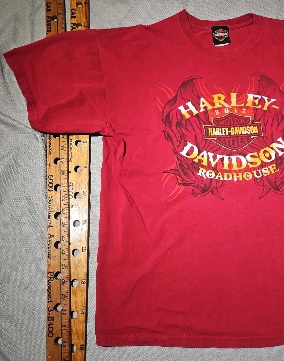 Harley Davidson Shirt Mens XL Red Roadhouse Graphic Print Motorcycle Biker Tee gallery