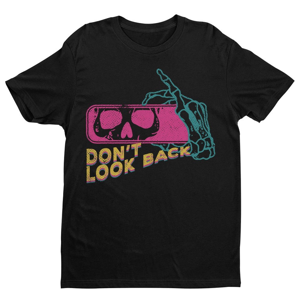 Retro Don_t Look Back Skull Unisex T-shirt | Gothic Skull Lover Gifts for Men gallery