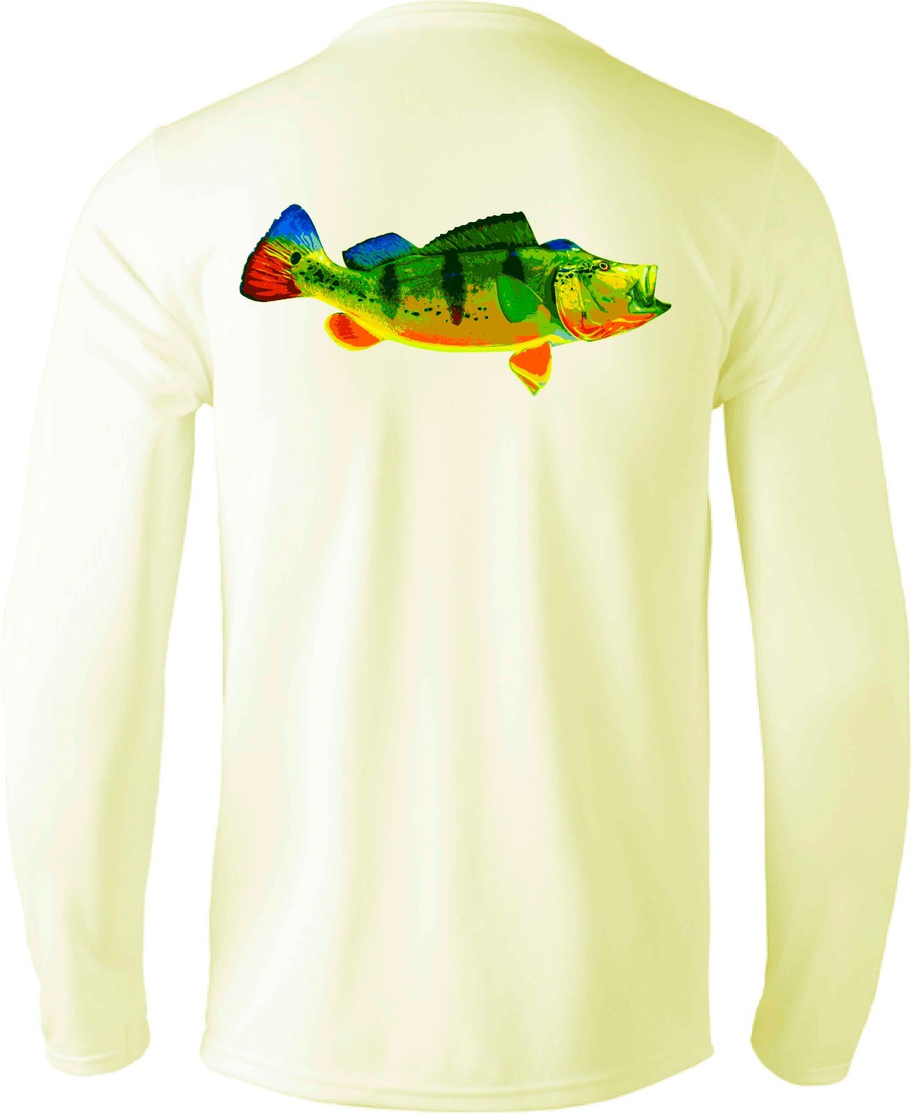 Microfiber long sleeve dri fit performance fishing shirt UPF 30 Peacock Bass gallery