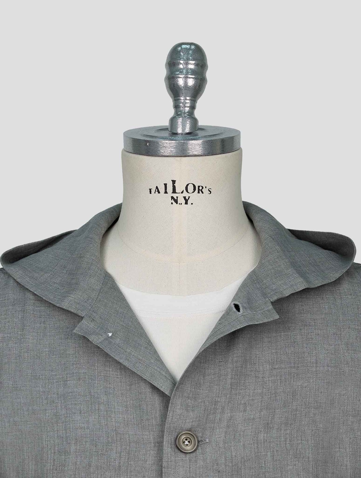 NEW KITON GRAY LINEN OVERSHIRT LUCA EU 56 - US 46 - 2XL KME61 gallery