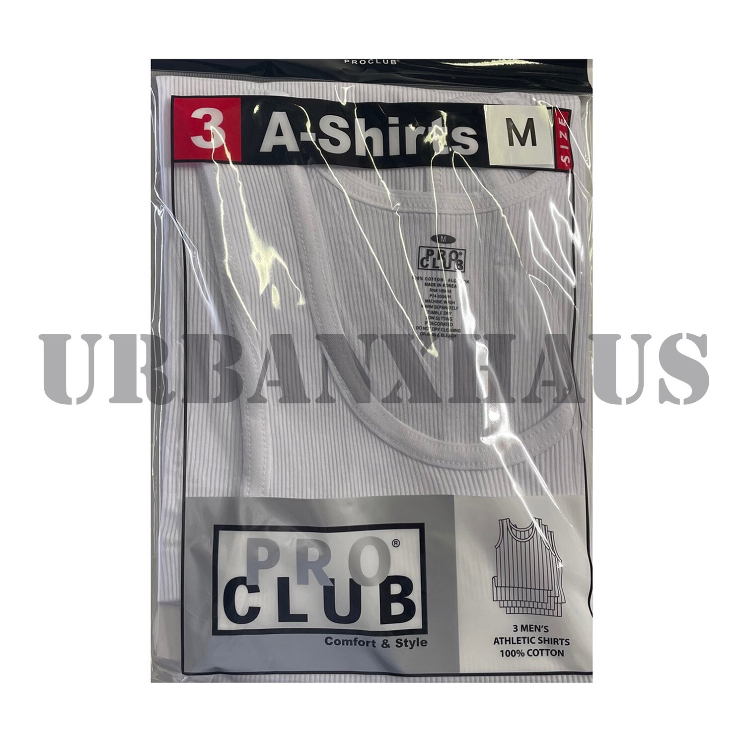 PRO CLUB *3 PACK A SHIRTS COTTON RIB TANK TOP WHITE & BLACK ( S to 5XL ) gallery
