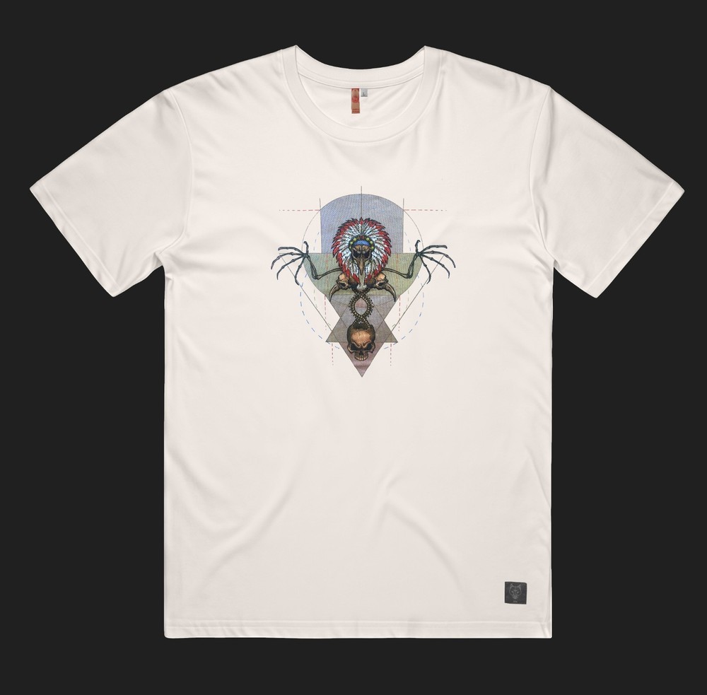 Cosmic Shaman Skull Magic Tee – Limited Edition Organic Cotton, Size L