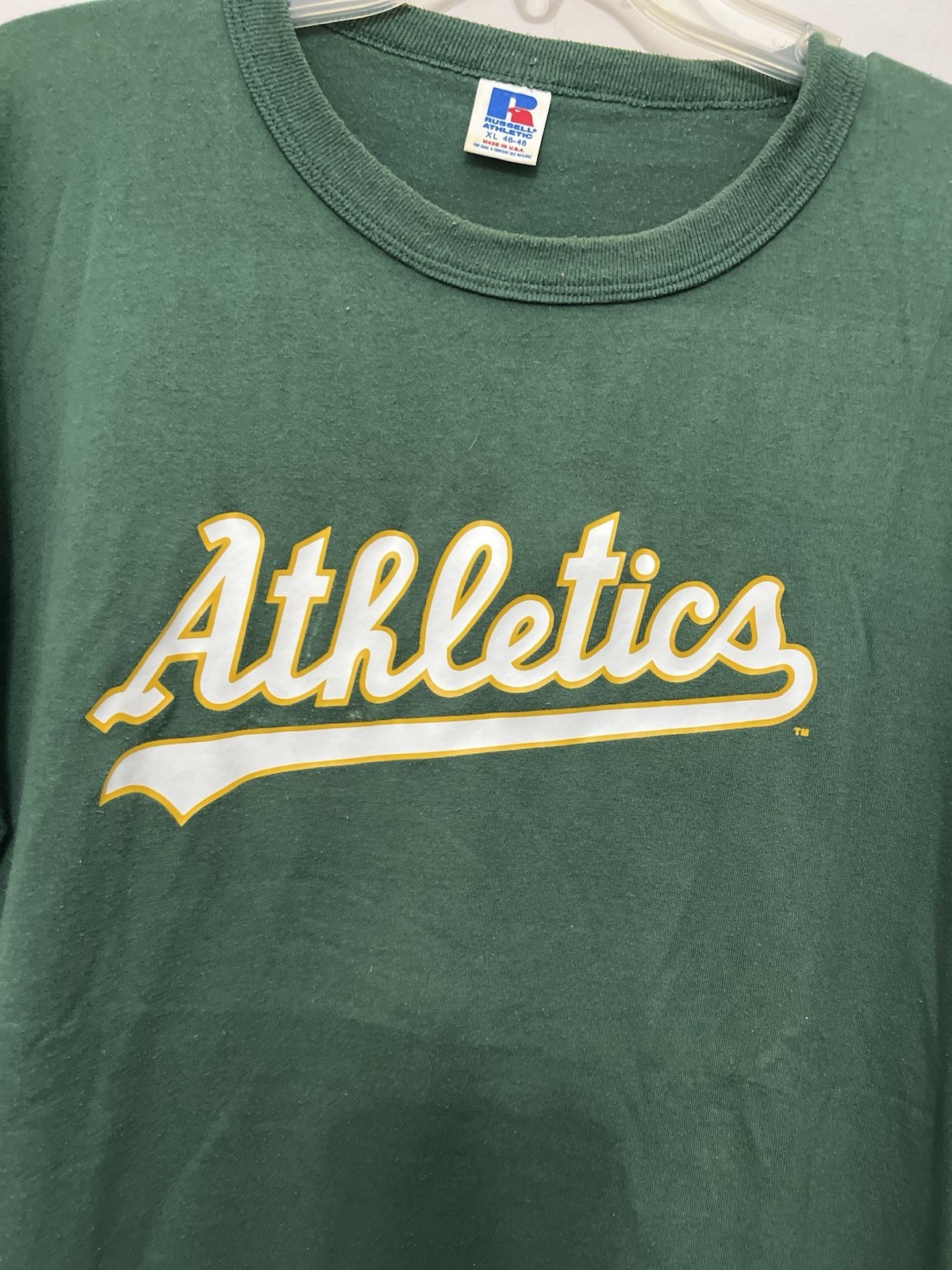 Vintage 90s Y2K Oakland Athletics Baseball MLB XL Green Yellow gallery