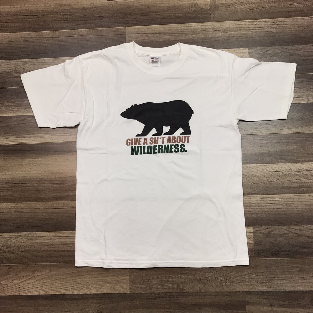Y2K Black Bear Environmental Awareness Comedy Nature Shirt Sz Large