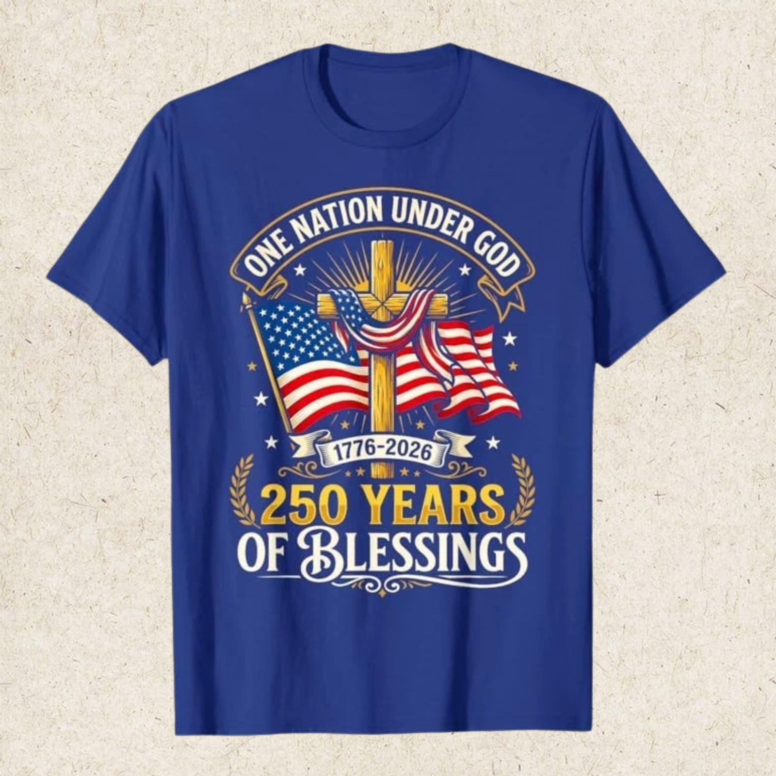 Freedom 250th Anniversary USA Flag Christian God Patriotic T-Shirt gallery
