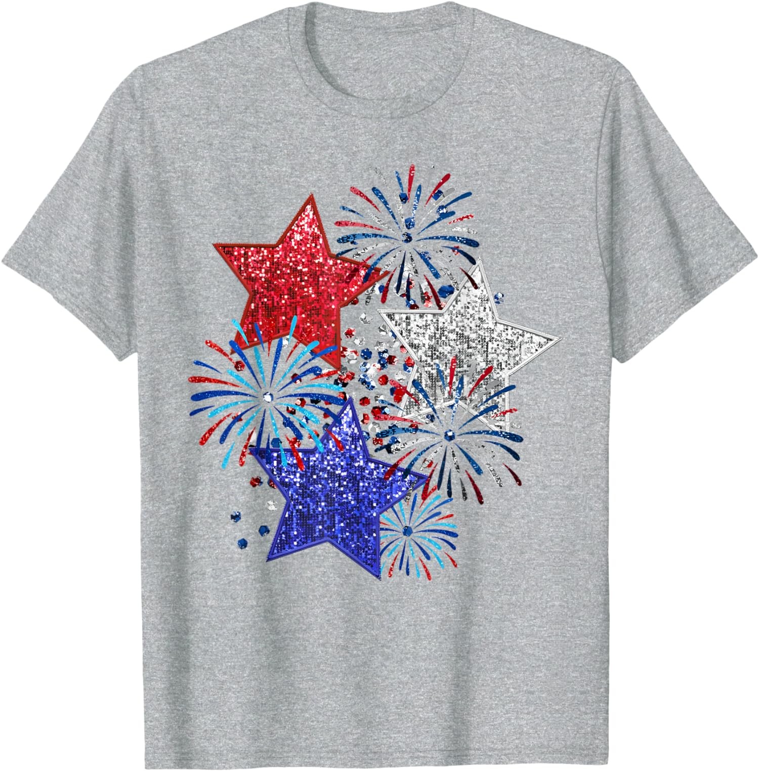 4th Of July Fireworks Stars Funny Cute Printed Design Unisex T-Shirt gallery