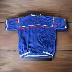 JORDAN CRAIG Royal Blue Red White Stripe Full Zip Short Sleeve Shirt NWT