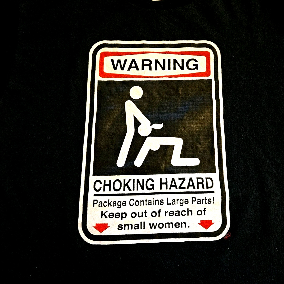 Vintage Y2K Warning Choking Hazard BJ Sex Adult Humor T Shirt Large XL gallery