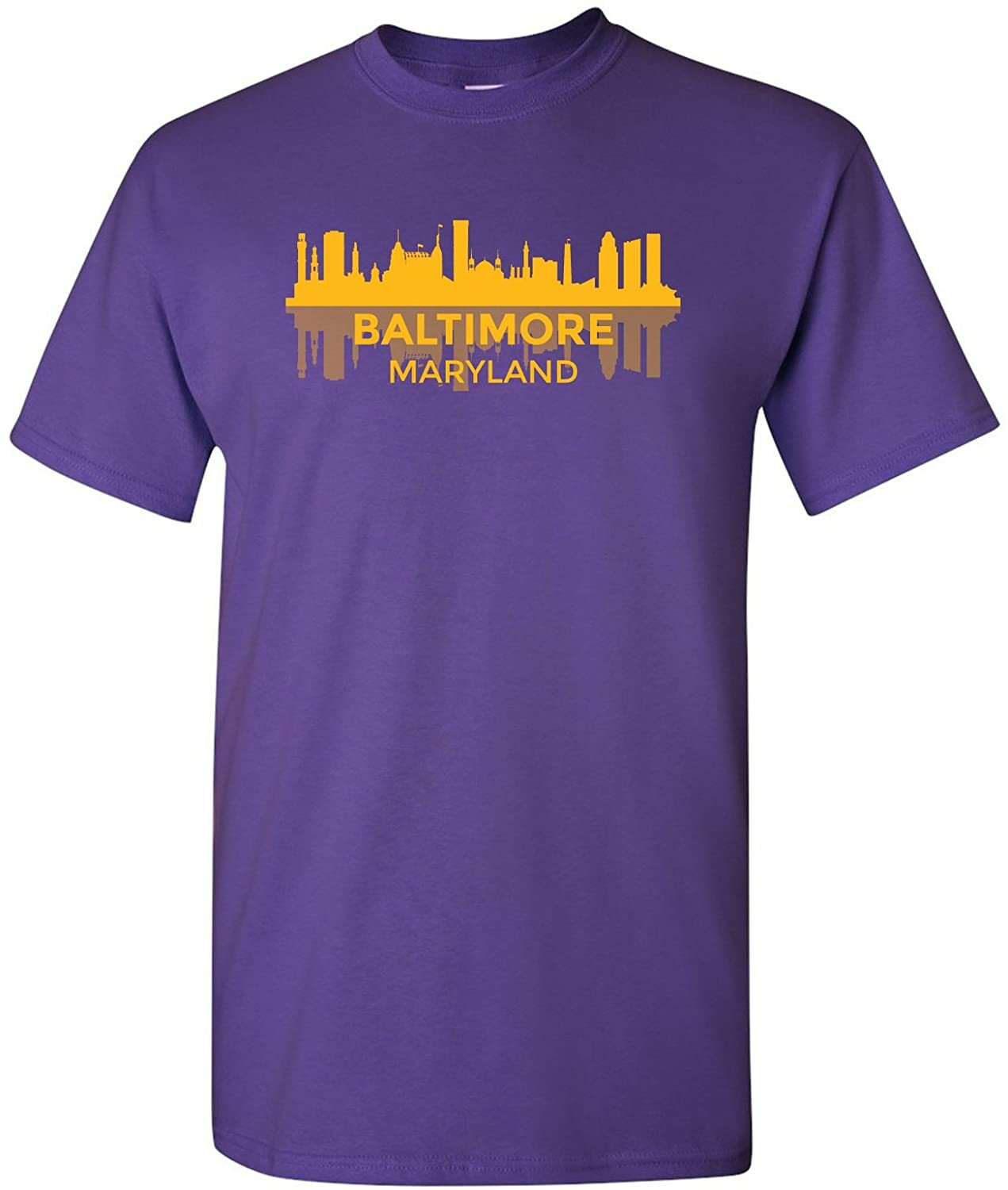 Baltimore Maryland Skyline - Classic City Sports Team T Shirt - Purple gallery