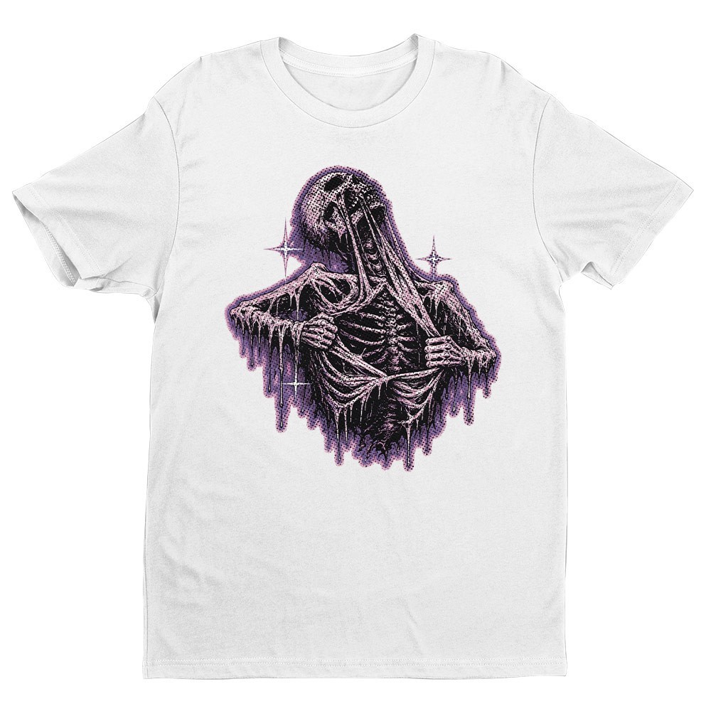 Retro Skeleton Ripping Rip Cage 90s Unisex T-shirt | Skull Lover Gifts for Men gallery