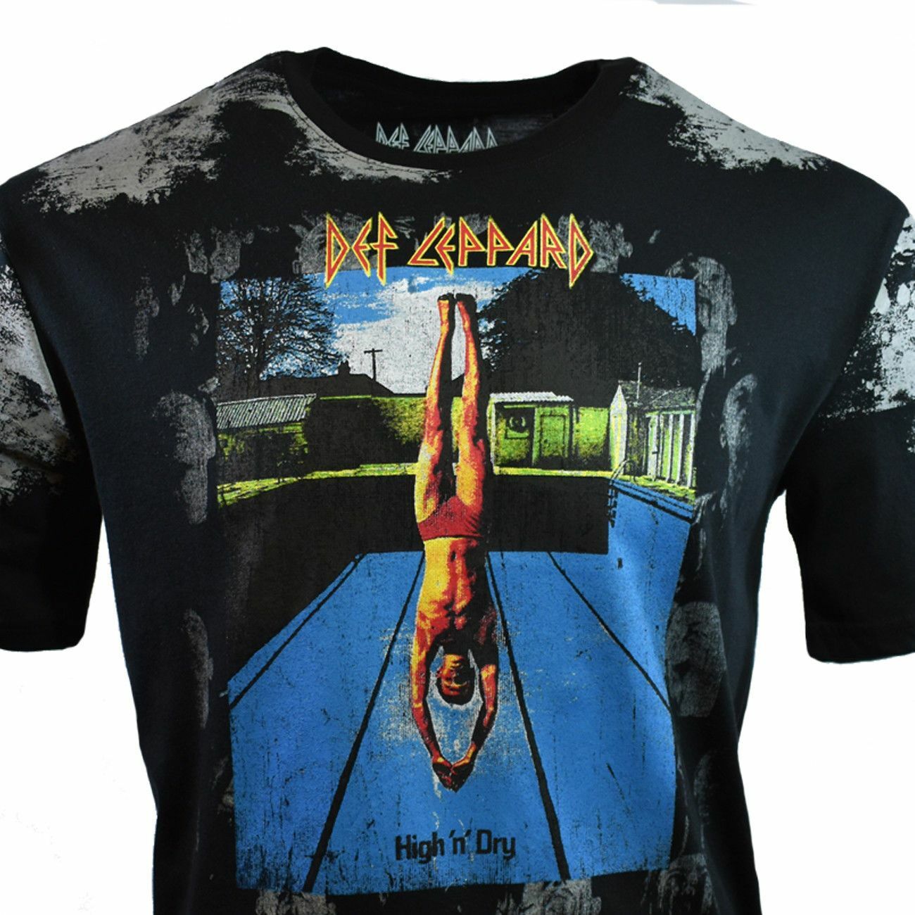 Men's T shirts "Def Leppard" High n' Dry Music tees -Tour Vintage Black Graphic gallery