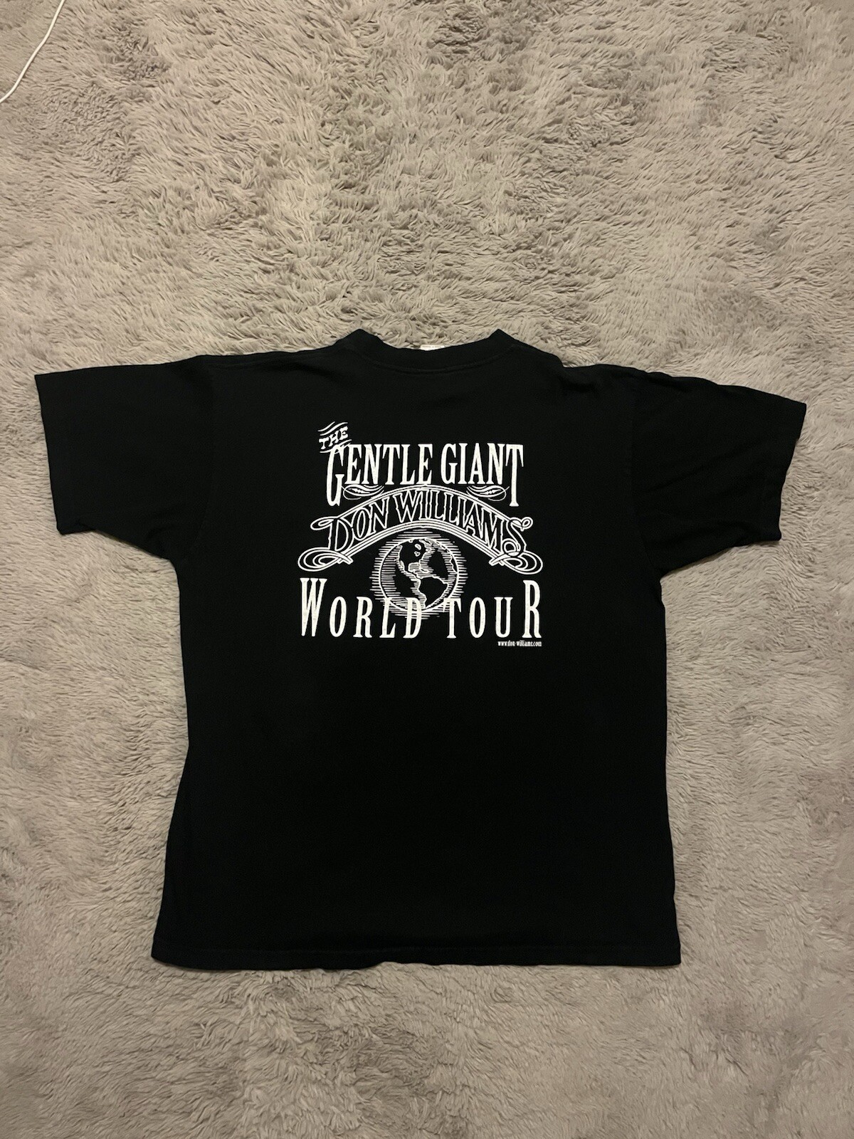 Size XL 1999 Don Williams The Gentle Giant World Tour Black T-Shirt Tee WCW Tag gallery