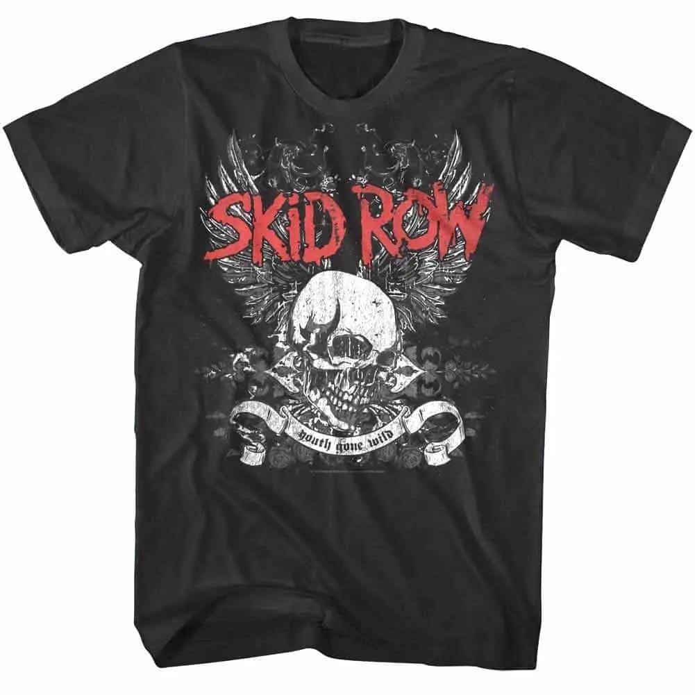 Skid Row Youth Gone Wild Winged Skull Men's T Shirt gallery