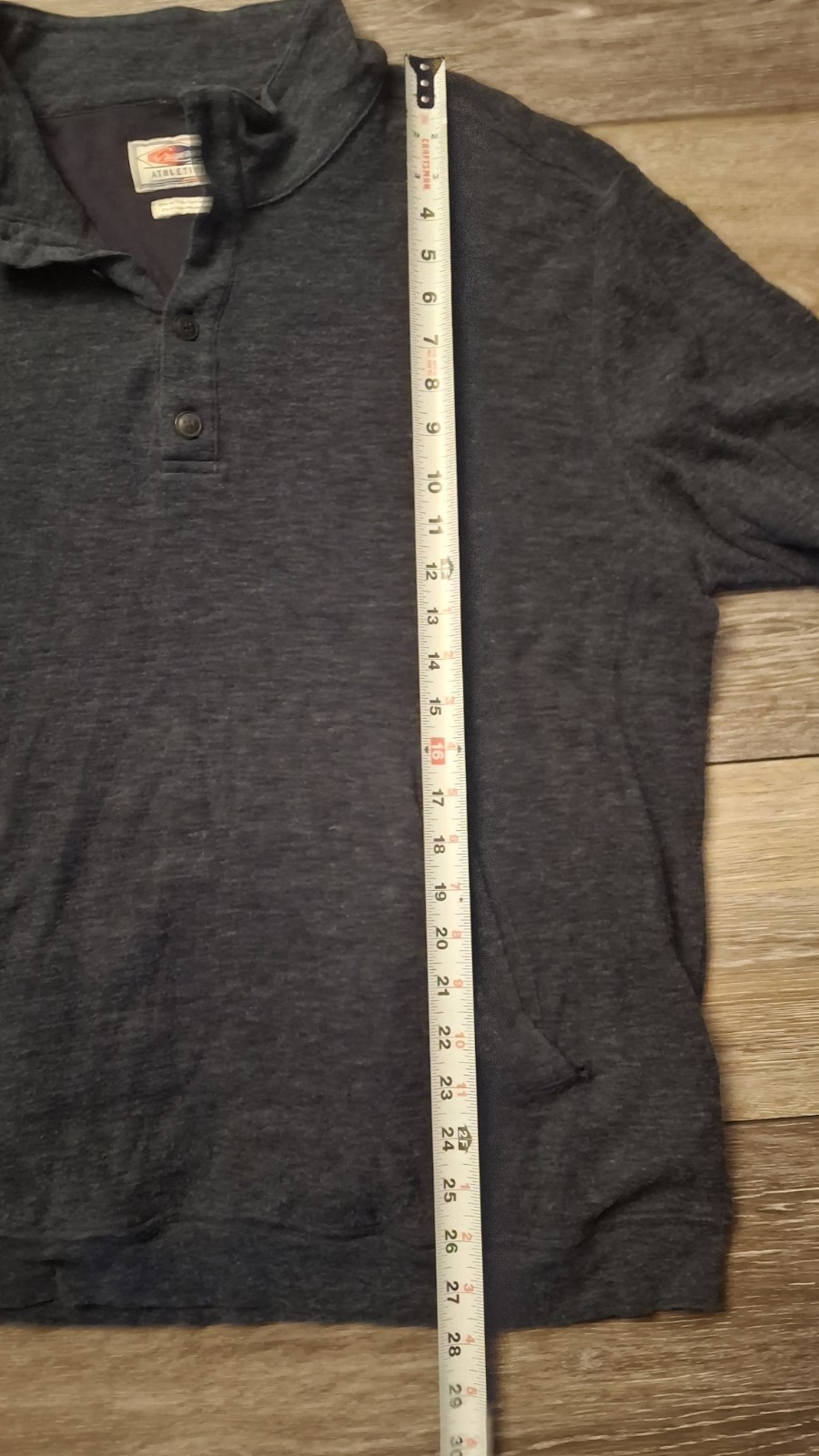 Grayers Athletics Mens XXL Henley Shirt Gray Cotton Nylon Blend Long Sleeve 2XL gallery