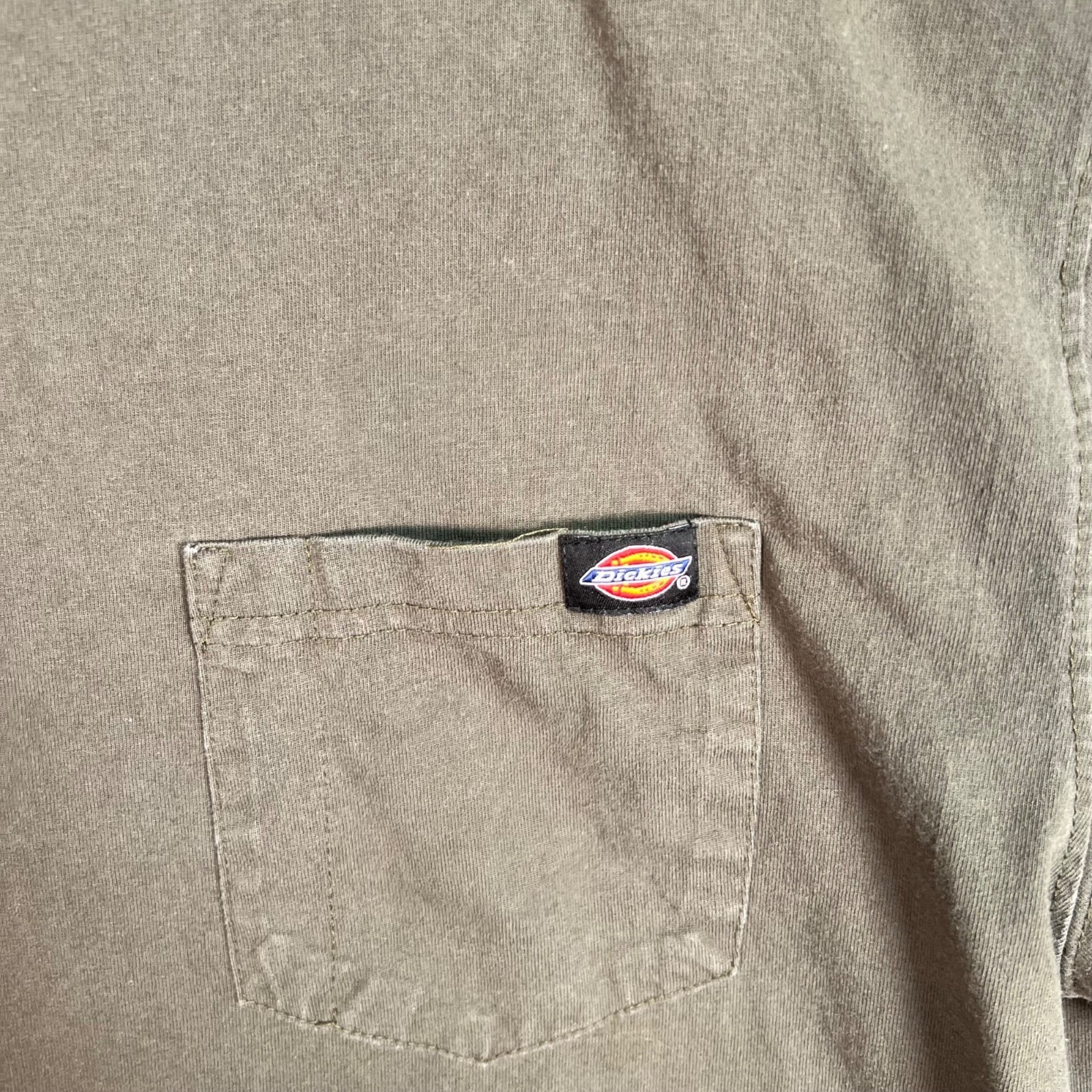 Dickies Olive Green Crewneck Pocket T-Shirt Mens Size Large gallery