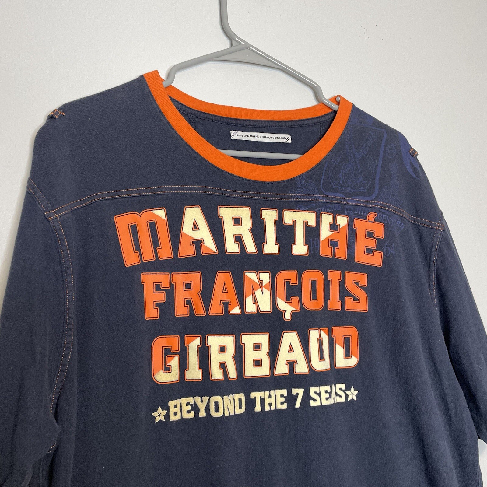 VTG 00s Y2K Marithe Francois Girbaud Blue T Shirt M+FG 7 Seas Men’s Size Large gallery