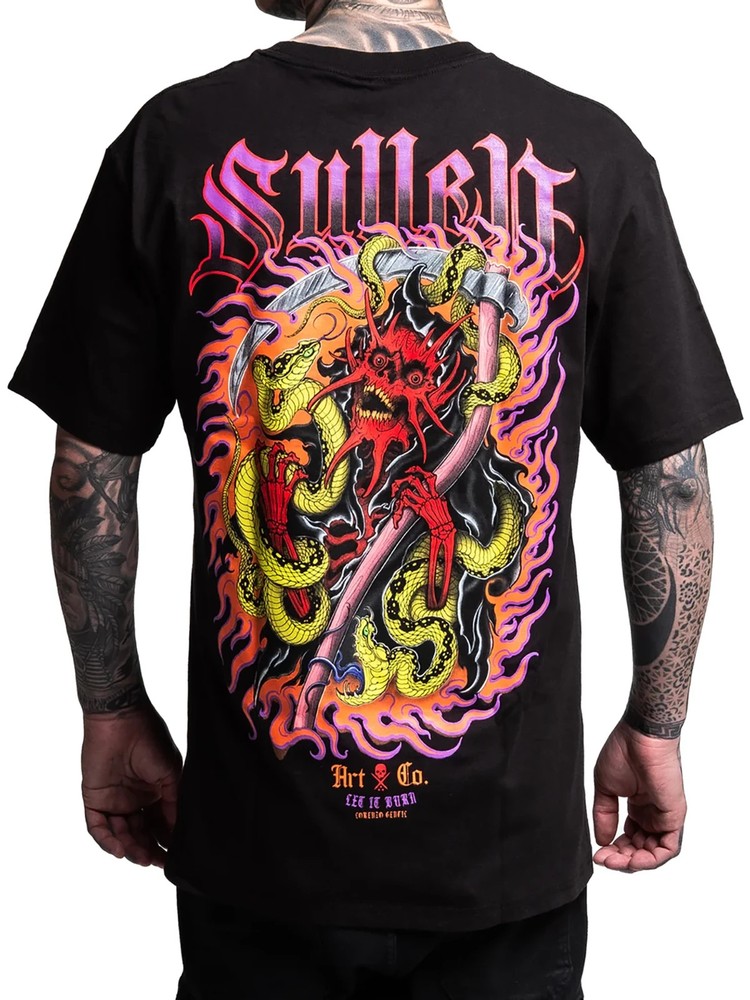 Sullen Men’s Red Reaper Short Sleeve Standard T-shirt Tattoo Art Colorful Tee