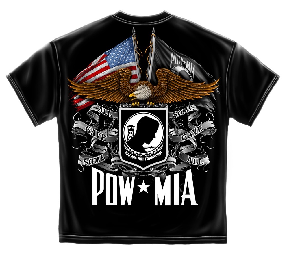New POW MIA – DOUBLE FLAG EAGLE T-SHIRT 4X AND 5X