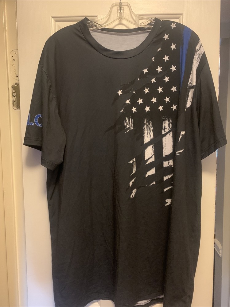 Men’s Distressed American Flag Dry Wicking Tee W/ “ALCORN” Athletic T-Shirt 2XL