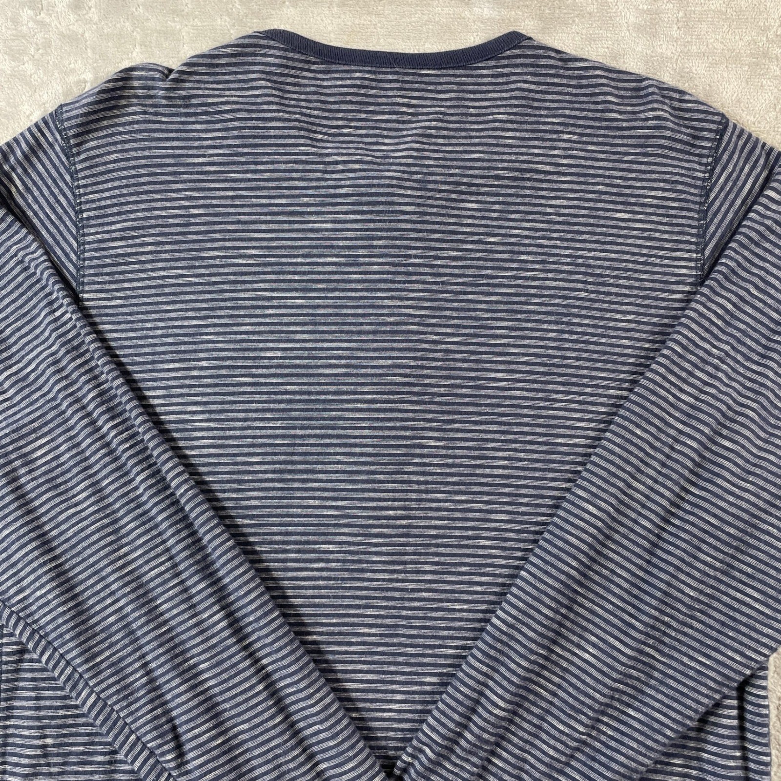 Buckle Black Henley Shirt 48 Mens Large Blue Striped Long Sleeve Casual Preppy gallery